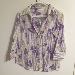 Denim & Company button down floral shirt